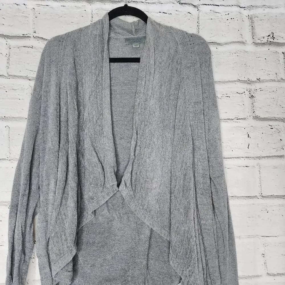 Barefoot Dreams Womens Gray Cozy Chic Ultra Lite Knit Shawl Cardigan Size XS/XXS